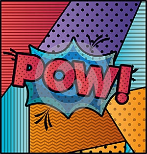 Expression bubble with pow pop art style