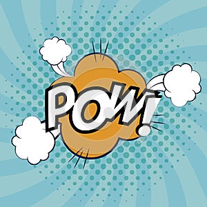 Expression bubble with pow pop art style