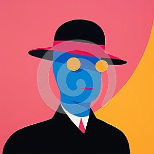 Expressionism Minimalism: A Bold Color Field Portrait Of A Cyclops Humanoid