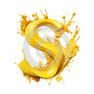 Expressionism Yellow Letter S Clipart - Photorealistic Paintings