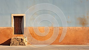 Expressionist Architecture: Blue And Orange Wall With Spanish Influence