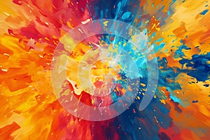 Expressionistic Color Explosions Abstract Background