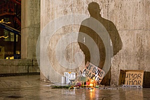 Expressions of Je suis Charlie on the Dam in Amsterdam