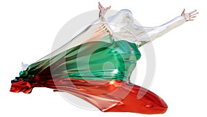 Expressive Abstract Shape Draped in the Fluid Bulgarian Flag Colors