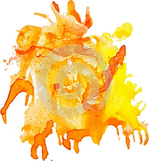 Expressive abstract watercolor stain