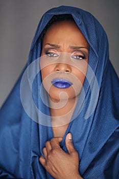 Expressive African American Woman With Dramatic Lighting