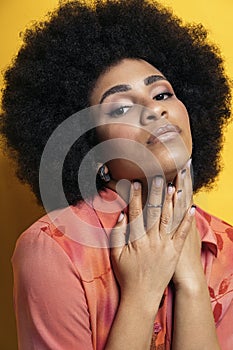 Expressive Afro Girl Portrait