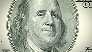 Expressive banknote - Benjamin satisfaction close-up