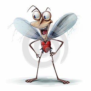 Expressive Cartoon Mosquito With Big Feet - Tiago Hoisel Style