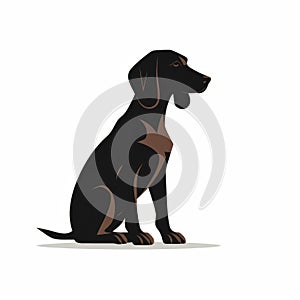 Expressive Character Design German Shorthaired Pointer Vector Silhouette photo
