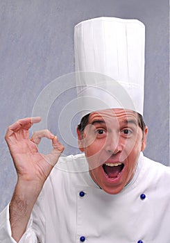 Expressive chef portrait.