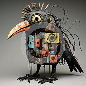 Expressive Crow Sculpture: Abstract 3d Art Inspired By Basquiat, Picasso, And More