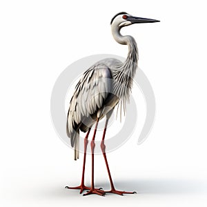 Expressive 3d Grey Heron Illustration With Creative Commons Attribution photo