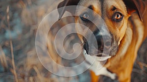 Expressive Eyes of a Loyal and Playful Dog in Natural Surroundings AI Generated.