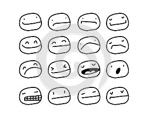 Expressive face creative doodle illustration line style photo