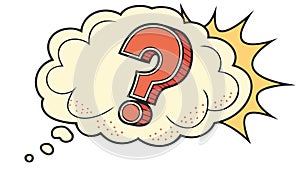 Expressive question mark bubble, doubt and consideration, vector design Generative AI