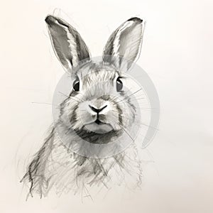 Expressive Rabbit Pencil Drawing With Lively Brushwork