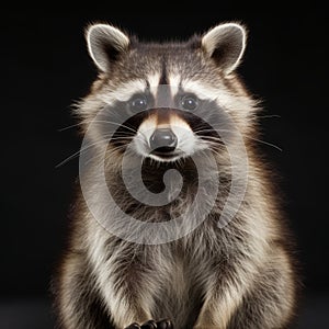 Expressive Raccoon Portrait On Isolated Background