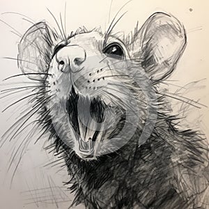 Expressive Rat Illustration With Brushstroke-intensive Style photo