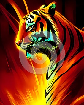 Expressive tiger portrait