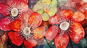 Expressive Watercolor Rafflesia Petals AI Generated