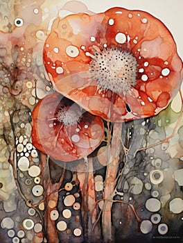 Expressive Watercolor Rafflesia Petals AI Generated