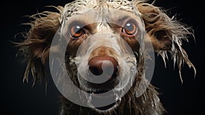 Expressive Wet Dog Sculpture With Hyper-detailed Features