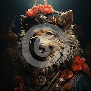 Expressive Wolf Costume Image With Meticulous Photorealism