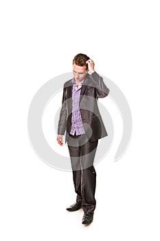 Expressive young businessman frustated