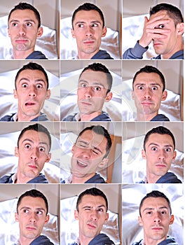 Expressive young man collage