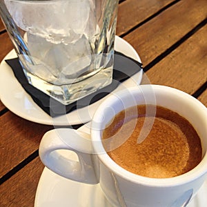 Expresso coffee with ice photo