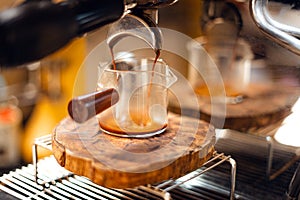 Expresso Coffee machine making a coffee