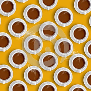expresso hot cup of coffee a colored background pattern