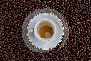 Expresso Over Coffee Beans