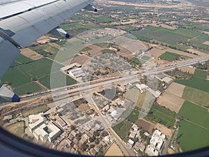 Expressway Vadodara Ahmedabad from flight window