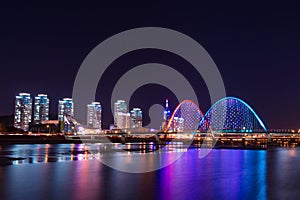 Expro bridge at night in daejeon.