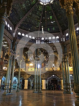 Exquisite architecture in one of the halls in Mysore Palace