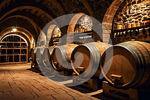 Exquisite atmosphere of a wine cellar