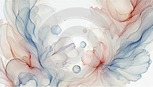 Elegant Abstract Watercolor Art - Delicate Floral Backgrounds in Soft Pastel Colors with Gentle Brushstrokes and Fluid Forms photo