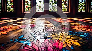 Exquisite Crafted Stained Glass: Vibrant Floral & Geometric Patterns photo
