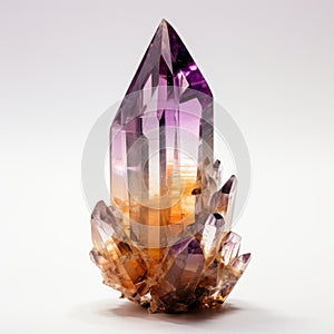 Exquisite Craftsmanship: High Detailed Amethyst Crystal In Violet, Orange, And Purple