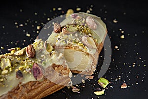 Exquisite cream dessert eclair