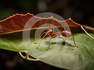 The Exquisite Detail of the Leafcutter Ant in Rainforest