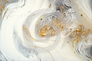 Exquisite Details: AI Generated Abstract Texture Photography Featuring White Gold Intricate Pattern on Artificial Marble