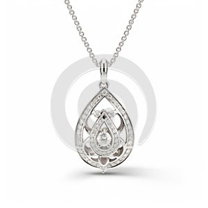 Exquisite Diamond Pear Shaped Pendant In Celtic Knotwork Design
