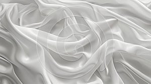 Luxurious White Satin Cloth with Graceful Folds photo