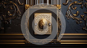 Exquisite Elegance: Luxurious Gold-Ornamented Light Switch in Lavish Setting