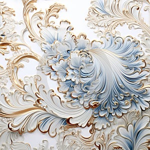Exquisite Floral Wall Art: A Fusion Of Iris Van Herpen\'s Style And Rococo Extravagance