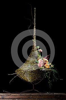 Exquisite flower arrangement with roses, and orchids