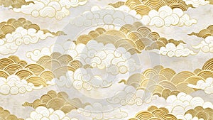 Exquisite Gold Cloud Washi Paper Texture A Seamless Elegant Japanese Background for Design Inspiration photo